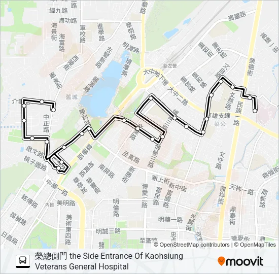 38C(返繞鼓山三路) Bus Line Map