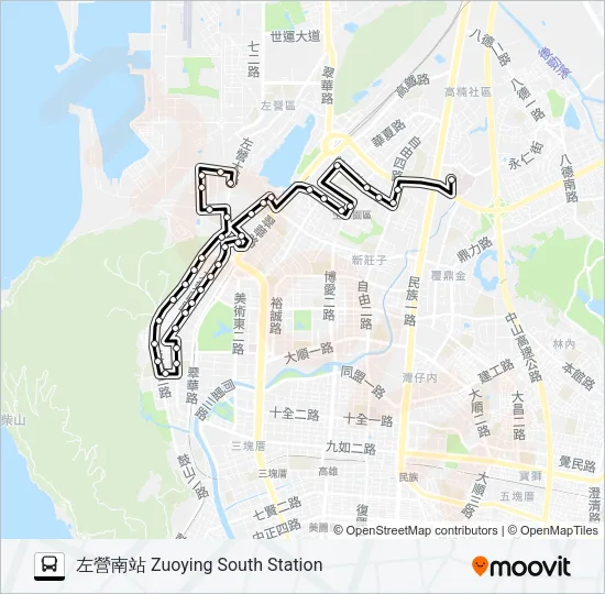 38C(返繞鼓山三路) Bus Line Map