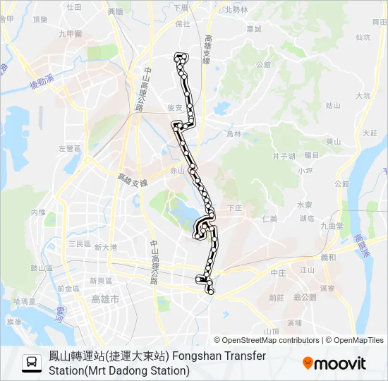 橘16延駛大社(假日停駛) Bus Line Map