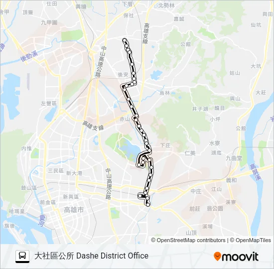 橘16延駛大社(假日停駛) Bus Line Map