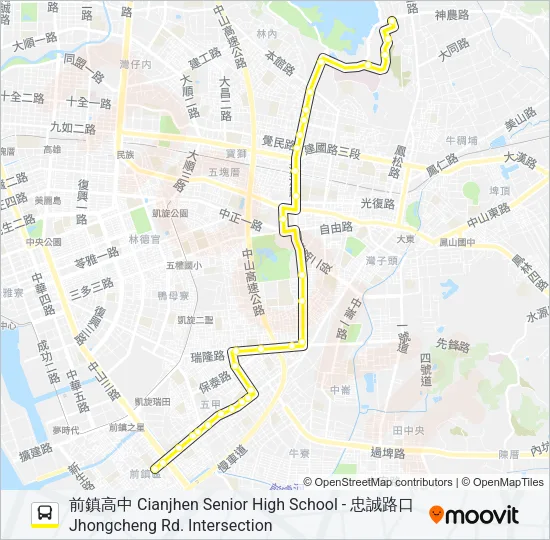 黃2A(部分繞駛圓山飯店) Bus Line Map