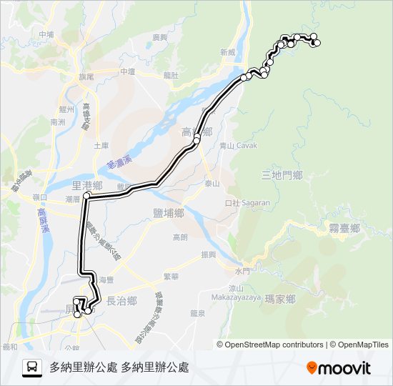 巴士T511A(每週五停駛)的線路圖