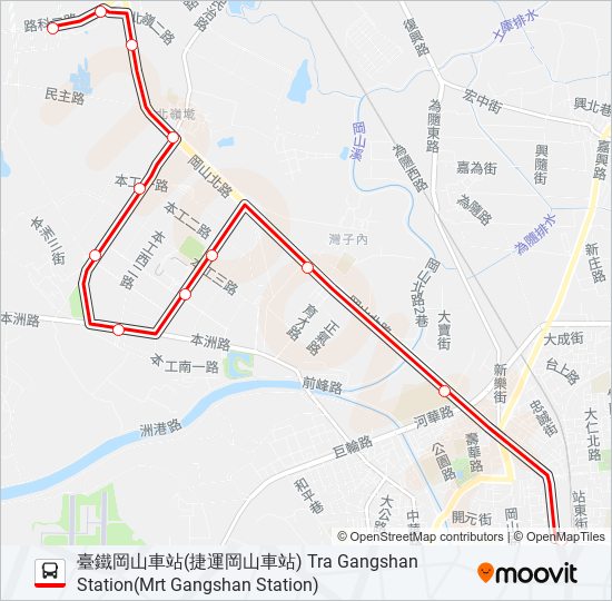 紅67A(部分延駛中正堂) bus Line Map