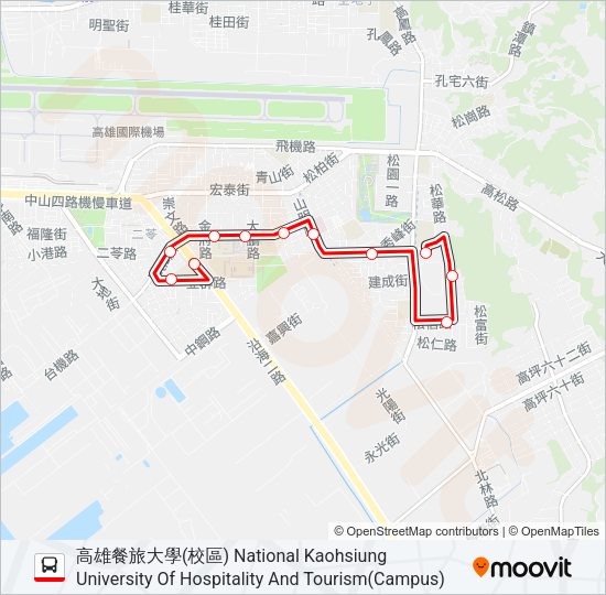 巴士紅1區間車的線路圖