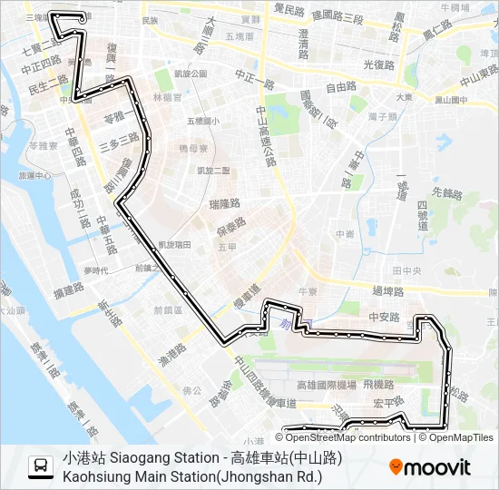69B小港幹線(繞駛明鳳) Bus Line Map
