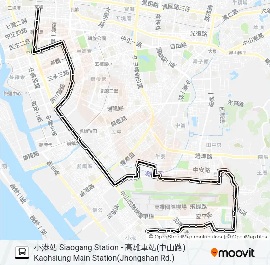 69B小港幹線(繞駛明鳳) Bus Line Map