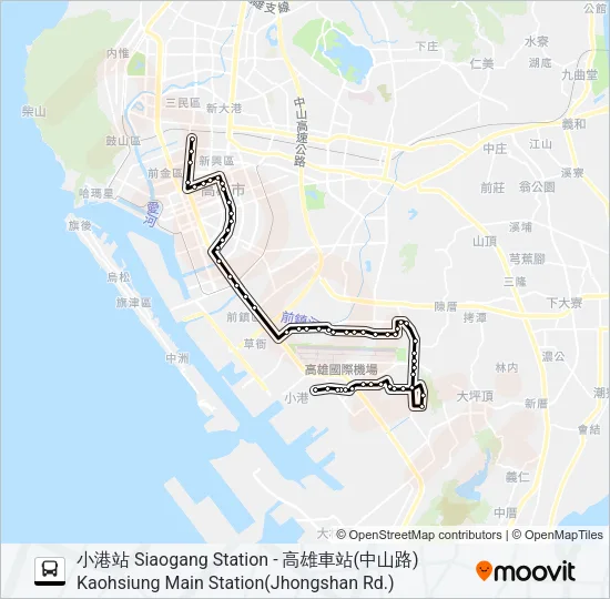 69C小港幹線(繞駛學明) Bus Line Map
