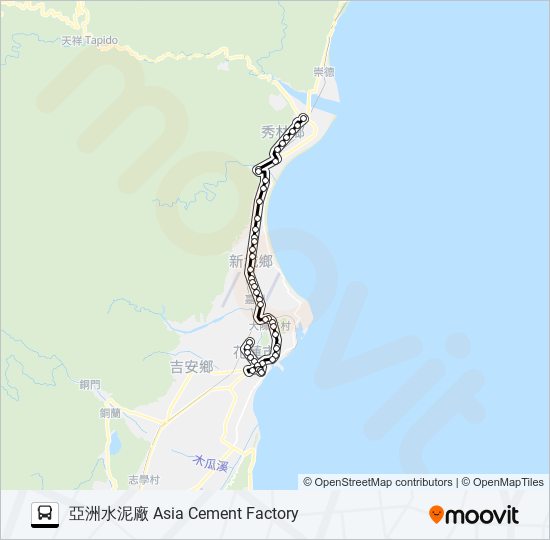 1136 bus Line Map