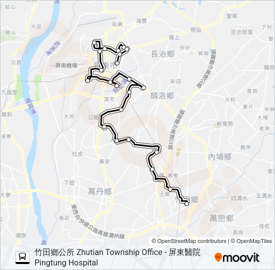 巴士小黃公車703的線路圖