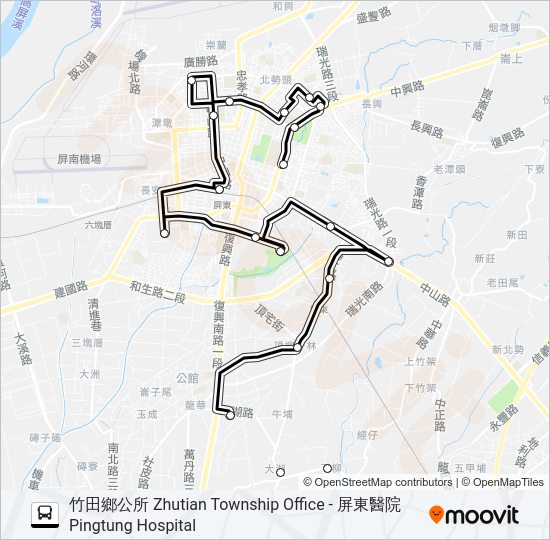 巴士小黃公車703的線路圖