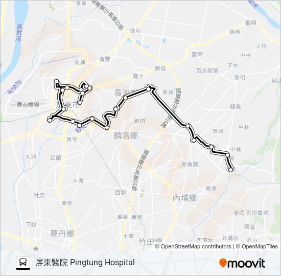 巴士小黃公車705的線路圖