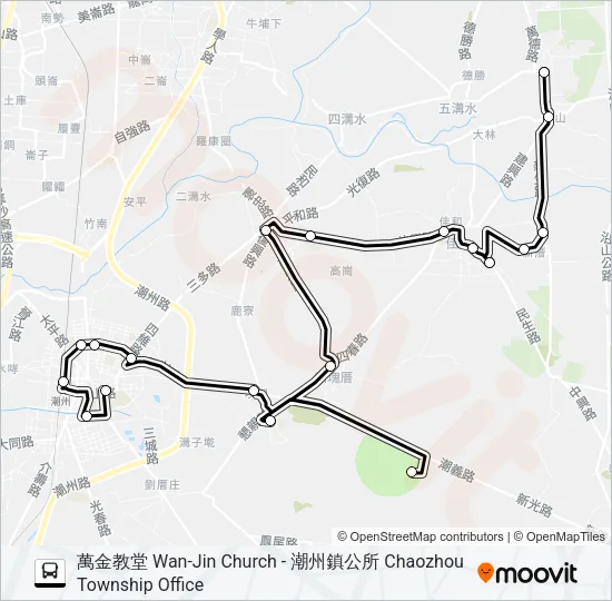 小黃公車708 Bus Line Map