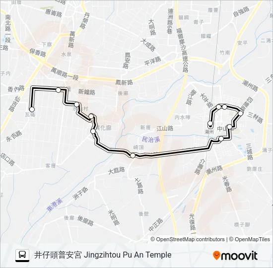 巴士小黃公車709的線路圖