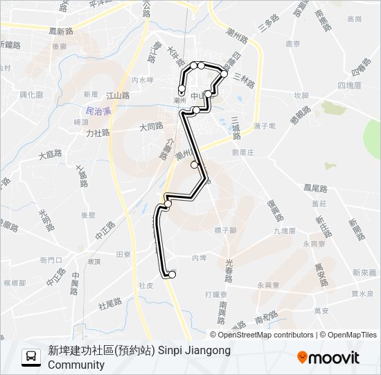 巴士小黃公車710的線路圖
