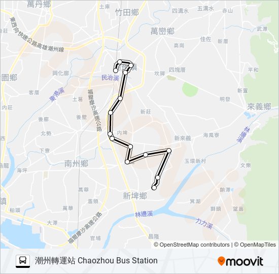 巴士小黃公車710的線路圖