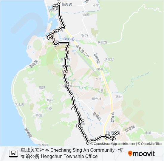 巴士小黃公車716的線路圖