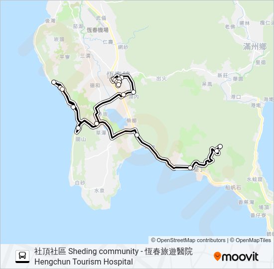 巴士小黃公車720的線路圖