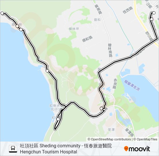 巴士小黃公車720的線路圖
