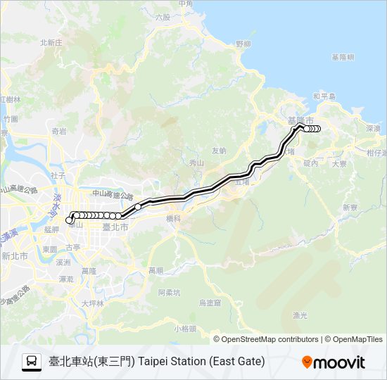 巴士1813J的線路圖