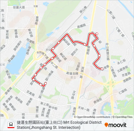 巴士紅50的線路圖