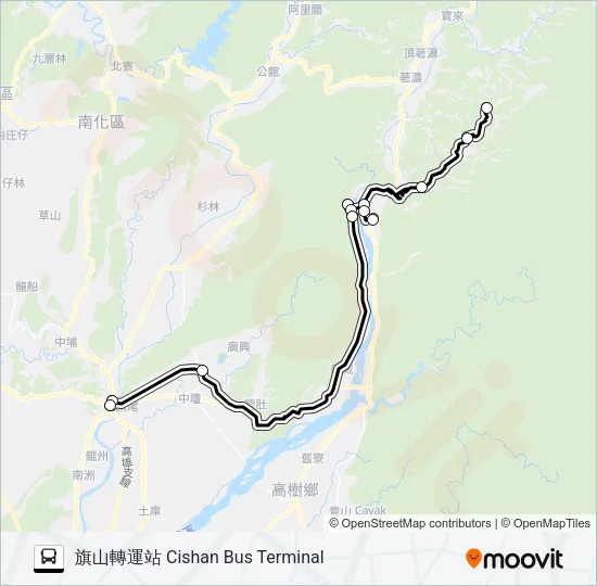 T518寶山-旗山醫院 Bus Line Map