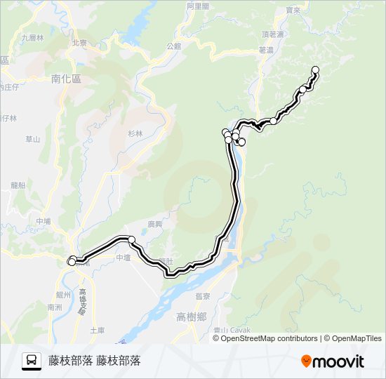 巴士T518寶山-旗山醫院的線路圖