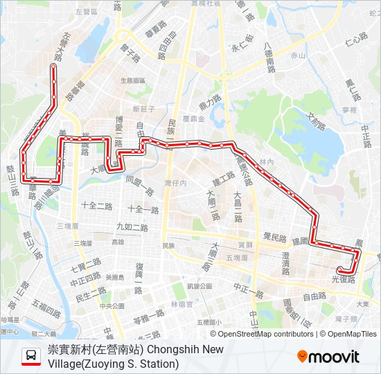 巴士紅33明誠幹線的線路圖