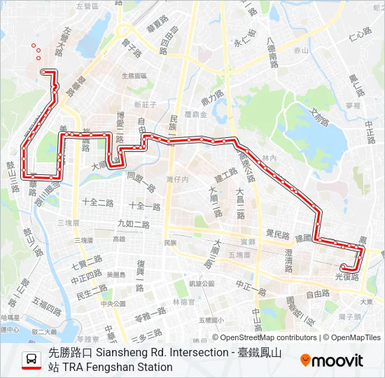 紅33明誠幹線 Bus Line Map