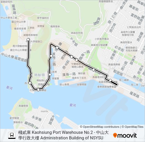 巴士橘1A的線路圖