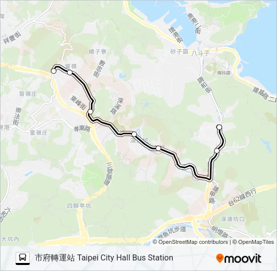 巴士2088B的線路圖