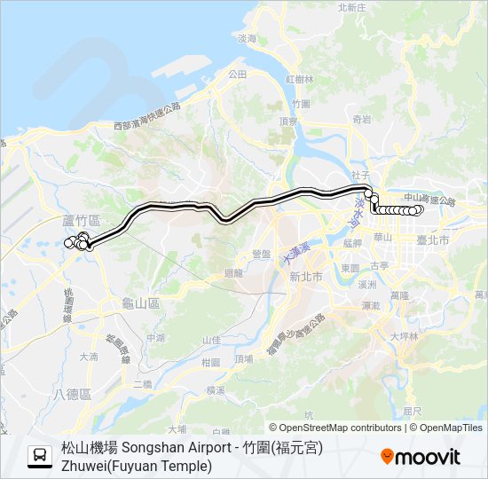 巴士5250B的線路圖
