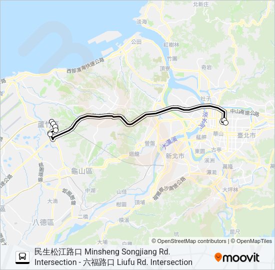 巴士5203A的線路圖