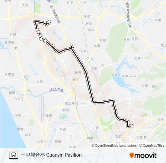 T606B(每週二、四、六 Bus Line Map