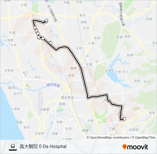 T606B(每週二、四、六 Bus Line Map