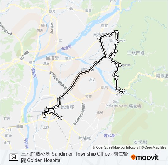 巴士幸福三地門6路的線路圖