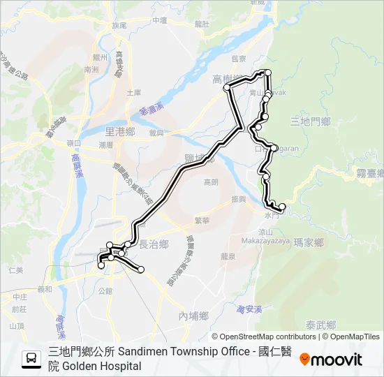 幸福三地門6路 Bus Line Map