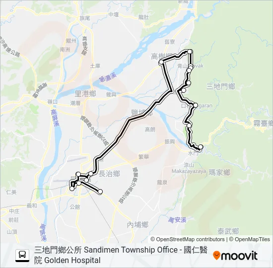 幸福三地門6路 Bus Line Map