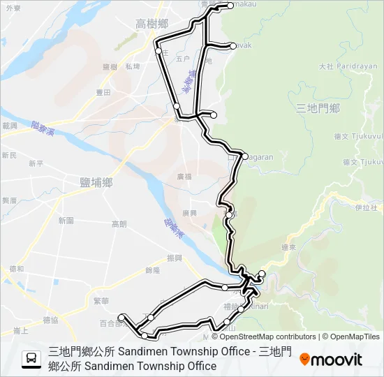 幸福三地門1路 Bus Line Map