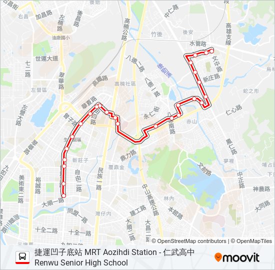 紅62A bus Line Map