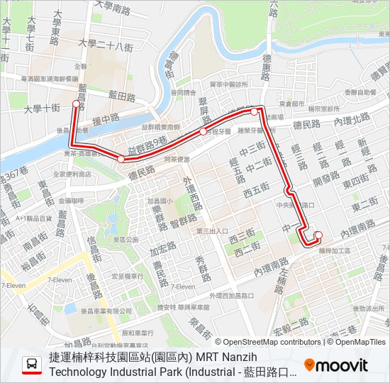 巴士紅56區間車的線路圖