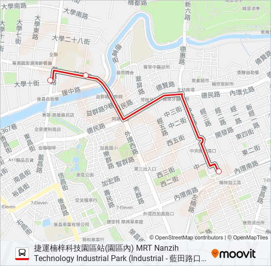 巴士紅56區間車的線路圖