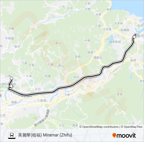 巴士1573A的線路圖