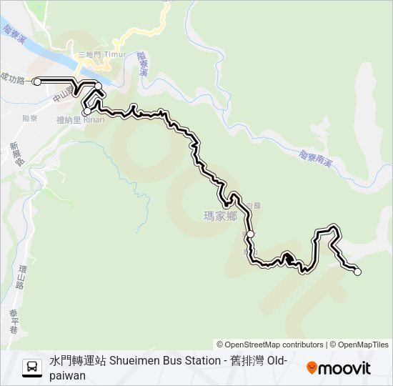 巴士幸福瑪家5路的線路圖