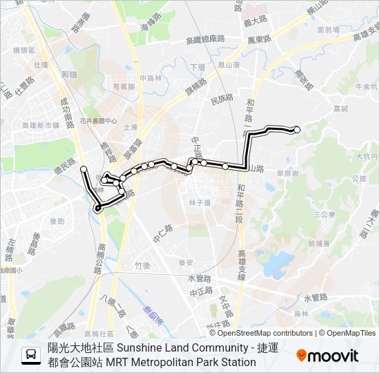 巴士T801的線路圖