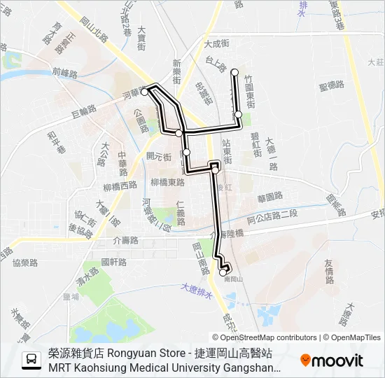 巴士T603D(平日預約)的線路圖