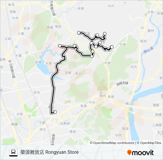 巴士T603E(每周一到周六預約)的線路圖