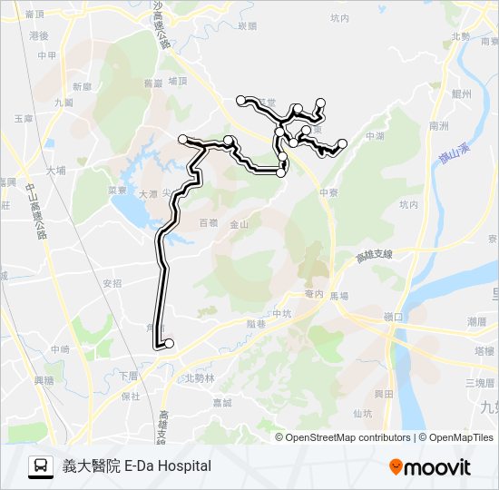 巴士T603E(每周一到周六預約)的線路圖