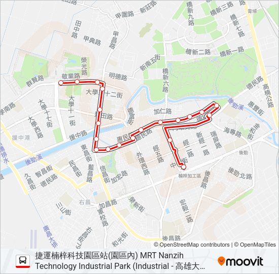 巴士紅56科技幹線的線路圖