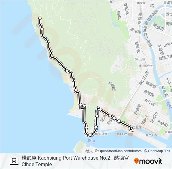 橘1延駛 Bus Line Map