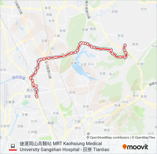 紅68A(假日延駛石頭廟) Bus Line Map